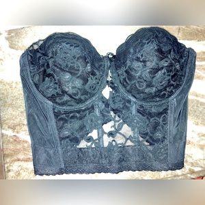 Vintage Valmont Black lace bustier structured corset Size 38C dress Not included